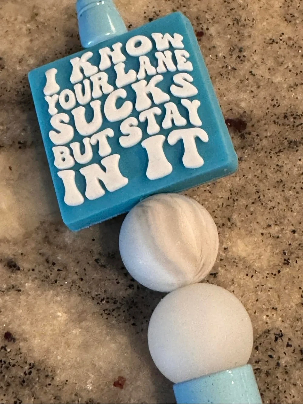 Funny Hand Crafted Light Blue & White Novelty Statement Pen - Bold Office Gift